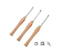 Epdpekc Juego de Cinceles para Torno de Madera, 3 Piezas, Herramientas para Tornear Madera, Incluye Hojas de Carburo de Diamante Cuadradas, Redondas para Tornear Madera