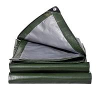 EPFHR 4 x 8 m Lona de Tela 180 g/m² Verde/Plata Lona Impermeable con Ojales Lona Protectora Lona para Barcos Lona de Madera para Muebles de jardín Cubierta de Piscina Techo de trampolín