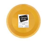 Epicerie du Chef 9457 Juego de 5 bandejas de Encaje Redondas, Color Dorado, Plastic