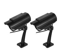 EPIGEIST 2 Piezas 2 Cámaras de Seguridad Falsas para Interiores y Exteriores, Diseño Resistente Intemperie, Luz LED Solar Simulada, Color Negro, Accesorio Disuasorio para Hogar, Oficina,
