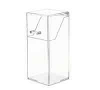 EPIGEIST Contenedor de Acrílico para Brochas de Maquillaje Tapa Abatible, Organizador Multifunción de Escritorio, Color Transparente Bolsa de Perlas, Práctico para Almacenar