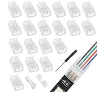 EPLZON 4Pin 8mm Conector de Tira LED Conector rápido de luz de Cinta LED conectores led sin Soldadura para Tira LED monocromática SMD 5050/5630 de 10mm Ancho(20piezas)