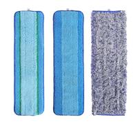 EPLZON Paquete de 3 almohadillas de limpieza de microfibra lavables y reutilizables, almohadillas de limpieza profunda para la familia de fregonas Bona, repuesto de 18 pulgadas, utilizadas para