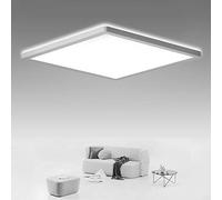 Epochglo Lampara Techo, Plafon Led Techo Modernos, Luz Led Techo para Baño/Cocina/Pasillo/Dormitorio/Sótano - IP54 Impermeable, Blanco, Ultrafino, 15W, 1800LM, 4000K, 22cm