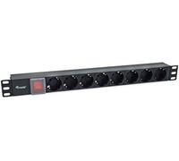 Equip Regleta para rack 333286 - 8 salidas Schuko 1U 19" Negro