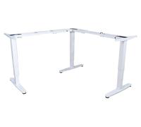 Equip 650821: Estructura de escritorio Equip, triple motor, eléctrico, capacidad de 150 kg, forma en L, color blanco mate. Venta al por menor