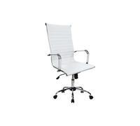 Equip Silla de oficina y ordenador 651017 – Asiento y respaldo acolchados, recubrimiento PU blanco