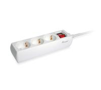 Equip Base Múltiple 3 Salidas 1.5m Botón Encendido Blanco - Regleta