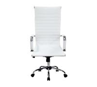 Equip Silla de oficina y ordenador 651017 – Asiento y respaldo acolchados, recubrimiento PU blanco