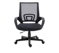 Equip Silla de oficina 651003 – Asiento acolchado, Respaldo de malla, diseño ergonómico, PU Negro