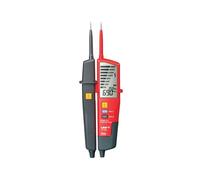 Equipo de prueba UNI-T UT18D, extremadamente robusto, con protección IP65 y clasificación CAT IV 600V, ideal para electricistas. Dimensiones: 272x85x31 mm
