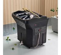 Equipo SPA Japonés Capacidad Almacenamiento Agua 60 L, Lavabo Champú para Terapia de SPA con Circulación Agua y Función Terapia Luz, Lavabo Champú con Diseño Arco para Salones y Spas Black-Set1