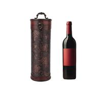 equlup Caja de Vino de Madera, 13,4 x 4,5 x 4,3 Pulgadas Caja de Regalo para Botella de Vino Vintage Estuche para Botellas portátil Organizadores de Almacenamiento Decorativos con