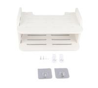 equlup Estante para decodificador, 30 cm, plástico, Montaje en Pared, Caja de TV, Estante de Almacenamiento, Soporte Organizador de Medios con Ranura para Cable Oculta para enrutador,