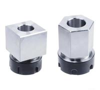 ER32 - Juego de portabrocas cuadrado y hexagonal para máquina de grabado de torno CNC, 40CR, bloque de abrazadera de fresado, accesorio de metal para varillas, soporte de herramientas industriales (2