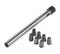 ER8 Juego de portabrocas C10 ER8A 100L con 7 piezas de tensión, surtido de 2-5 mm, para fresado CNC, taladro, torneado, plateado y negro