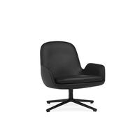 Era Sillón Bajo con Giratorio Aluminio Negro/Cuero Negro 41599