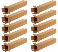 EraGreen Premium 50 piezas de tubo de envío angular - Caja de cartón 100 x 100 x 1200 mm, caja de envío para DHL, DPD, GLS, caja plegable de 1 onda, FEFCO201, onda B