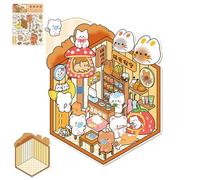 Erconsso Haz tus propias pegatinas de escena, calcomanías en miniatura,Sticker de la casa de dibujos animados Efecto 3D | Herramienta de decoración de álbumes de recortes, calcomanías de estuches para