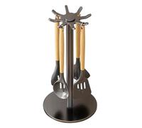 Erconsso Soporte para utensilios de cocina, soporte giratorio de 360° con 8 | Estante para utensilios de encimera que ahorra espacio, accesorios de cocina para palas, cucharas y cucharones