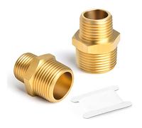 ERGAOBOY 2 piezas de accesorios para tuberías de latón, boquilla hexagonal reductora, conector acoplador BSP macho de 1/4" x 1/8" para agua/aceite/gas