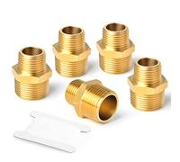 ERGAOBOY 5 piezas de accesorios para tuberías de latón, boquilla hexagonal reductora, conector acoplador BSP macho de 1/4" x 1/8" para agua/aceite/gas