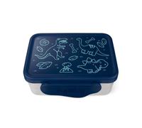 ergobag Fiambrera de acero inoxidable set de 2 cajas para snack de acero inoxidable con tapa de silicona, sin BPA y aptas para lavavajillas Azul