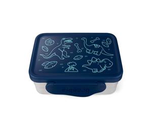 ergobag Fiambrera de acero inoxidable set de 2 cajas para snack de acero inoxidable con tapa de silicona, sin BPA y aptas para lavavajillas Azul