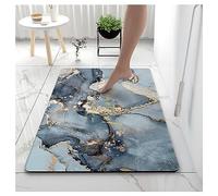 Ergocar Alfombra de Baño de Rápida Absorción del Agua, Alfombrilla de Baño Antideslizantes, Resistente al Desgaste Alfombra de Baño, para Dormitorio Salón Cocina(Patrón de Mármol)