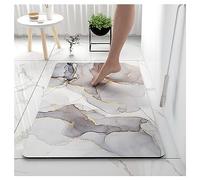 Ergocar Alfombra de Baño de Rápida Absorción del Agua, Alfombrilla de Baño Antideslizantes, Resistente al Desgaste Alfombra de Baño, para Dormitorio Salón Cocina(Patrón de Mármol)