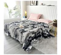 Ergocar - Manta de piel artificial de invierno para sofá y camas de felpa gruesa de doble cara, textura esponjosa, grande, cómoda y transpirable