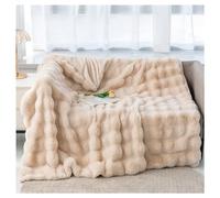 Ergocar Manta Suave y Acogedora de Piel de Conejo Sintética - Reversible, Cálida y Esponjosa de Franela para Sofá, Cama o Sala de Estar