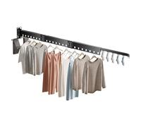 Ergocar Tendedero de Ropa Montado en la Pared, Plegable Espesar Estante de Secado Retráctil de Ropa, Durable Tendedero Pared Aluminio para Balcones, Baños, Dormitorios