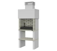 Ericeira Barbacoa de obra (An x Pr x Al: 86 x 47 x 215 cm, Superficie parrilla: 64 x 38 cm, Gris)