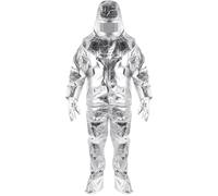 Ericetion Traje De Protección contra Radiación, Resistente Calor E Ignífugo para Bomberos, Clasificación De 500 Grados, Conjunto Completo Aluminizado con Capucha, Guantes Y Botas.