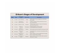 Erik Erikson 8 Stages of Psychosocial Development Psychology Poster Canvas Print Wall-Art for Living Room Bedroom Home Office Decor(Unframed,16X24inch(40X60cm))