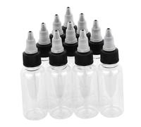 ERINGOGO Botellas De Tinta Vacías De Plástico Transparente 30 Ml 10 Unidades Para Tatuadores Almacenamiento De Pigmentos y Líquidos Resistentes y Selladas Para Uso Profesional