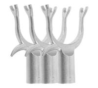 ERINGOGO Cabeza de Tenedor para Barra de Secado Diámetro Interno 1.9cm para Ropa de Aleación de Aluminio Plata, Resistente al Desgaste, Reemplazable, Paquete de 3 Unidades