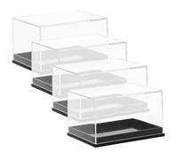 ERINGOGO Caja de exhibición de muestras de plástico transparente 4 piezas estuche de almacenamiento para craft beads y pequeños herramientas para mostrar especímenes