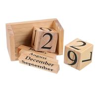 ERINGOGO Calendario de Escritorio de Madera Estilo Europeo, Calendario Perpetuo Reutilizable Decoración Práctica para Oficina y Hogar