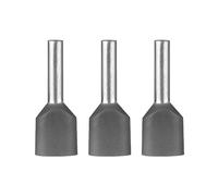 ERKO 100 piezas de terminales tubulares dobles, 0,75 mm², longitud de 8 mm, terminales profesionales de cobre galvanizado con aislamiento de poliamida