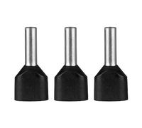 ERKO 100 piezas de terminales tubulares dobles, 1,5 mm², longitud de 10 mm, terminales profesionales de cobre galvanizado con aislamiento de poliamida