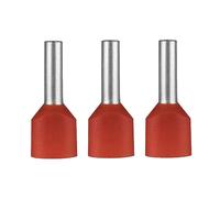 ERKO 100 piezas de terminales tubulares dobles, 1 mm², longitud de 10 mm, terminales profesionales de cobre galvanizado con aislamiento de poliamida