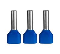 ERKO 100 piezas de terminales tubulares dobles, 2,5 mm², longitud de 10 mm, terminales profesionales de cobre galvanizado con aislamiento de poliamida