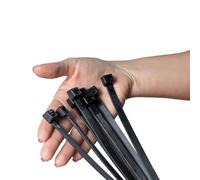 ERKO Bridas para Cables Negro 450 x 7,6 mm 100 piezas Ultra fuertes 54 kg de resistencia a la tracción, Largo, Resistente a temperatura, Para Oficina, Hogar, Exteriores