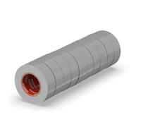 ERKO Cinta aislante 15mm x 10m gris 10 piezas, adhesiva para instalaciones eléctricas PVC, para aislar y reparar cables eléctricos, extrafuerte, agrupar cables