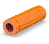 ERKO Cinta aislante 15mm x 10m naranja 10 piezas, adhesiva para instalaciones eléctricas PVC, para aislar y reparar cables eléctricos, extrafuerte, agrupar cables (Paquete de 5)