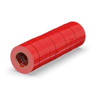 ERKO Cinta aislante 15mm x 10m roja 10 piezas, adhesiva para instalaciones eléctricas PVC, para aislar y reparar cables eléctricos, extrafuerte, agrupar cables