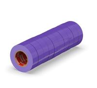 ERKO Cinta aislante 15mm x 10m violeta 10 piezas, adhesiva para instalaciones eléctricas PVC, para aislar y reparar cables eléctricos, extrafuerte, agrupar cables
