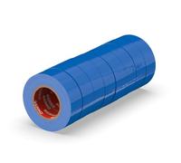 ERKO Cinta aislante 19mm x 20m azul 8 piezas, adhesiva para instalaciones eléctricas PVC, para aislar y reparar cables eléctricos, extrafuerte, agrupar cables